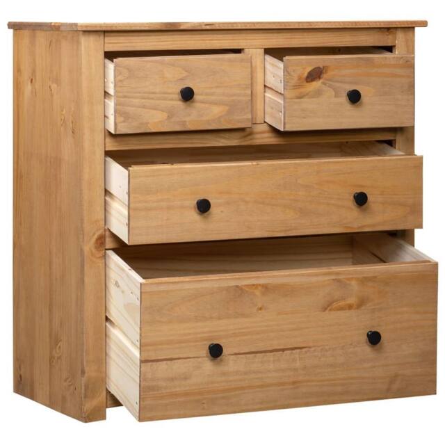 Berkfield Home Sideboard 80x40x83 cm Pinewood Panama Range in Brown - Size: 80 x 40 x 83 cm - image 1