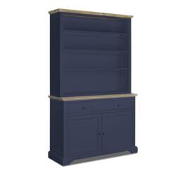 Statement Furniture Florence Display Cabinet with Height Adjustable Shelves & Cupboard in Navy - thumbnail 3