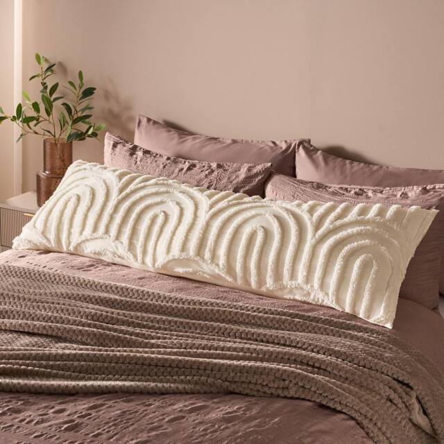 OHS Tufted Arches Bolster Pillow Soft Maternity Support Cushion in Cream - image 1