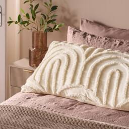 OHS Tufted Arches Bolster Pillow Soft Maternity Support Cushion in Cream - thumbnail 3