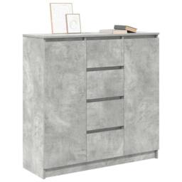 Berkfield Home Sideboard with Drawers Concrete Grey 100.5x35x98.5 cm Engineered Wood - thumbnail 4