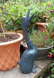 Inspirational Gifting Goose Garden Ornament Sculpture cast in Aluminium in Bronze - thumbnail 3