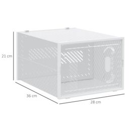 HOMCOM 8PCS Stackable Clear Plastic Shoe Storage Box for UK/EU Size 12/46 - thumbnail 3
