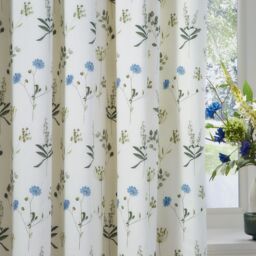 Wylder Meadow 100% Cotton Floral Eyelet Curtain Pair in White - Size: 168 cm width x 137 cm drop - thumbnail 4