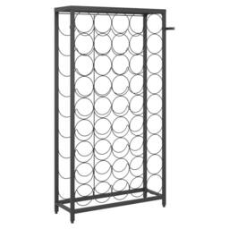 Berkfield Home Wine Rack for 45 Bottles Black 54x18x100 cm Wrought Iron - Size: 54 x 18 x 100 cm - thumbnail 5