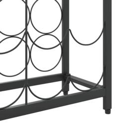 Berkfield Home Wine Rack for 45 Bottles Black 54x18x100 cm Wrought Iron - Size: 54 x 18 x 100 cm - thumbnail 6