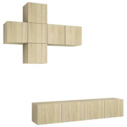Berkfield Home 7 Piece TV Cabinet Set Sonoma Oak Engineered Wood in Brown - thumbnail 2