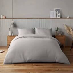Voltico Silentnight Supersoft King Size Duvet Cover Set in Pale Grey - thumbnail 1
