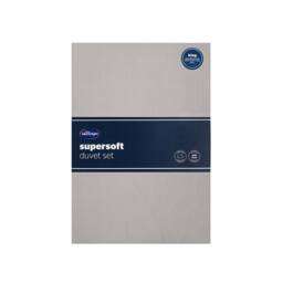 Voltico Silentnight Supersoft King Size Duvet Cover Set in Pale Grey - thumbnail 4