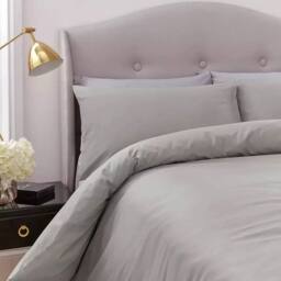 Voltico Silentnight Supersoft King Size Duvet Cover Set in Pale Grey - thumbnail 2