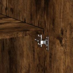 Berkfield Home Storage Cabinet Smoked Oak 80x42.5x225 cm Engineered Wood in Brown - thumbnail 9