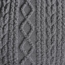 OHS Cable Knit Fleece Duvet Cover Set Warm Reversible Bedding in Light Grey - Size: Single - thumbnail 4