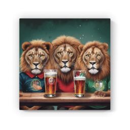 "Warren Reed - Designer Lions Watching The Game Canvas - Size: W16"" x H16""" - thumbnail 2