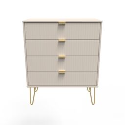 Ready Assembled 2 U Bexley 4 Drawer Chest (Ready Assembled) in Taupe