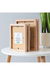 "MijMoj Design Solid Oak Hinged Double Photo Frame 6"" x 4"" - Folding Wooden Picture Frame in Light Oak" - thumbnail 3