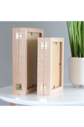"MijMoj Design Solid Oak Hinged Double Photo Frame 6"" x 4"" - Folding Wooden Picture Frame in Light Oak" - thumbnail 2