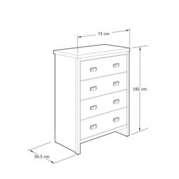 GFW Boston 4 Drawer Chest of Drawers in Light Oak - thumbnail 6