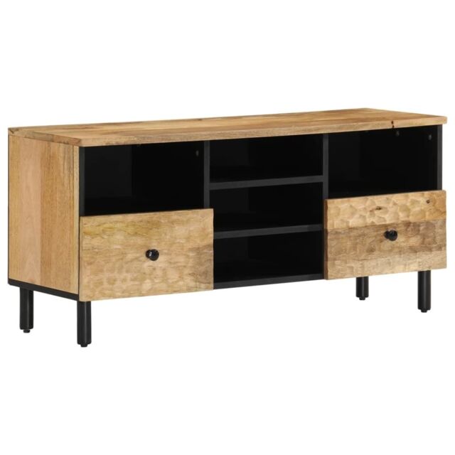 Berkfield Home TV Cabinet 100x33x46 cm Solid Wood Mango in Brown - Size: 100 x 33 x 46 cm - image 1