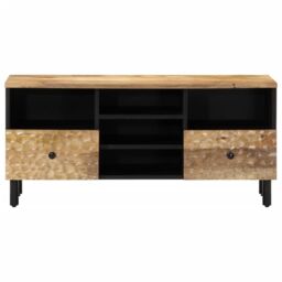 Berkfield Home TV Cabinet 100x33x46 cm Solid Wood Mango in Brown - Size: 100 x 33 x 46 cm - thumbnail 3