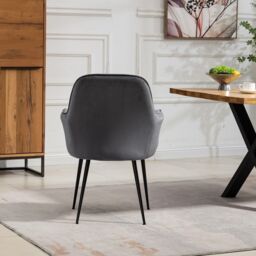Artemis Home Carrara Velvet Dining Chairs - Set of 2 in Grey - thumbnail 6