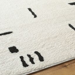 Livabliss Freud-Modern Ivory Black Off-White High Pile Living Dining Bedroom Rug - Size: 160 cm x 215 cm - thumbnail 3
