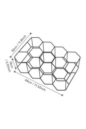 Living and Home 11-Bottle 3-Tier Countertop Hexagon Wine Rack 40*14*30cm in Black - thumbnail 4