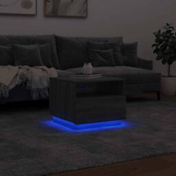 Berkfield Home Coffee Table with LED Lights Grey Sonoma 50x49x40 cm - Size: 50 x 49 x 40 cm - thumbnail 5