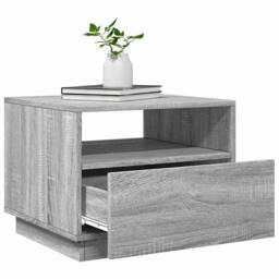 Berkfield Home Coffee Table with LED Lights Grey Sonoma 50x49x40 cm - Size: 50 x 49 x 40 cm - thumbnail 6