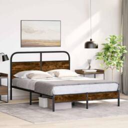 Berkfield Home Bed Frame Without Mattress 120x190 cm Smoked Oak Engineered Wood in Brown - thumbnail 2
