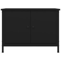 Berkfield Home TV Cabinet with Doors Black 60x35x45 cm Engineered Wood - Size: 60 x 35 x 45 cm - thumbnail 5