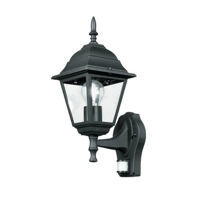 Netlighting ROMA Outdoor UP Wall Lanterns with Sensor Black IP44 19.5x35x14.6cm - Size: 19.5x35x14.6 cm