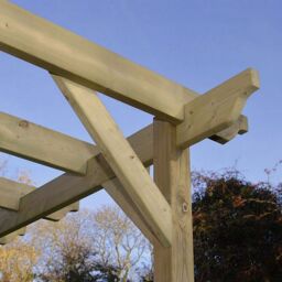 Rutland County Garden Furniture Ltd Wall Mounted Garden Pergola, Wood, L240 x W360 x H270 cm, Rustic Brown in Light Green - thumbnail 8