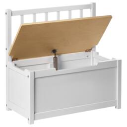 Wyld and Coco Kids Storage Bench White Pine with Soft-Close Lid - thumbnail 4