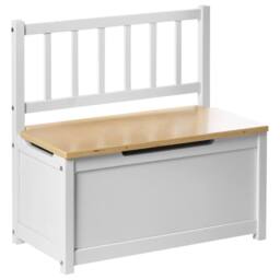 Wyld and Coco Kids Storage Bench White Pine with Soft-Close Lid - thumbnail 2