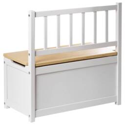 Wyld and Coco Kids Storage Bench White Pine with Soft-Close Lid - thumbnail 6