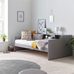 Bedmaster Tyler Guest Bed & Trundle With Orthopaedic Mattresses in Grey - Size: Single - thumbnail 4