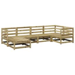 Berkfield Home 6 Piece Garden Sofa Set Impregnated Wood Pine in Brown - thumbnail 2