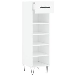 Berkfield Home Shoe Cabinet White 30x35x105 cm Engineered Wood - Size: 30 x 35 x 105 cm - thumbnail 5