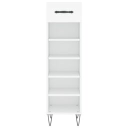 Berkfield Home Shoe Cabinet White 30x35x105 cm Engineered Wood - Size: 30 x 35 x 105 cm - thumbnail 6