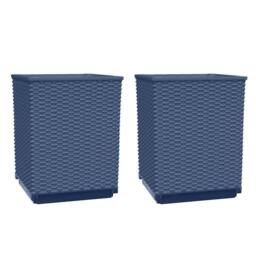 Berkfield Home Planters 2 pcs Dark Grey 30x30x37 cm Polypropylene in Dark Navy - Size: 30 x 30 x 37 cm - thumbnail 3