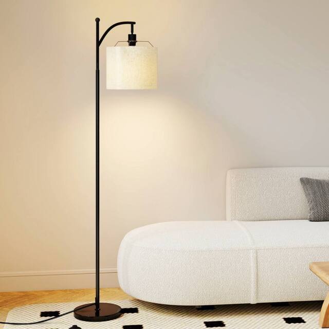 Emitto Standing Floor Lamp with LED Light Remote Foot Switch for Living Room in Black - image 1