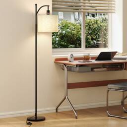 Emitto Standing Floor Lamp with LED Light Remote Foot Switch for Living Room in Black - thumbnail 2