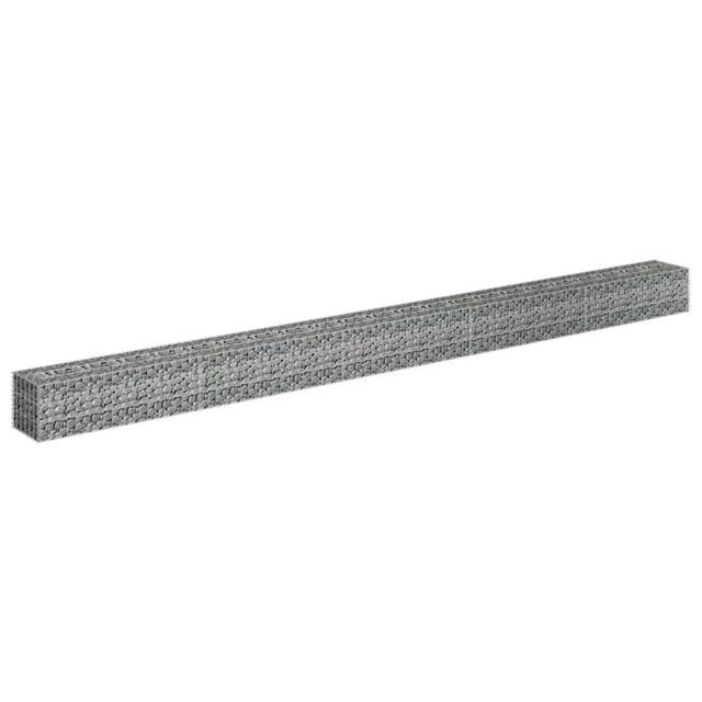 Berkfield Home Durable Gabion Raised Bed Galvanised Steel 450x30x30 cm in Silver - Size: 450 x 30 x 30 cm - image 1
