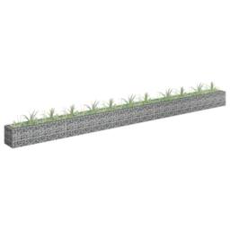Berkfield Home Durable Gabion Raised Bed Galvanised Steel 450x30x30 cm in Silver - Size: 450 x 30 x 30 cm - thumbnail 2