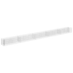 Berkfield Home Durable Gabion Raised Bed Galvanised Steel 450x30x30 cm in Silver - Size: 450 x 30 x 30 cm - thumbnail 3