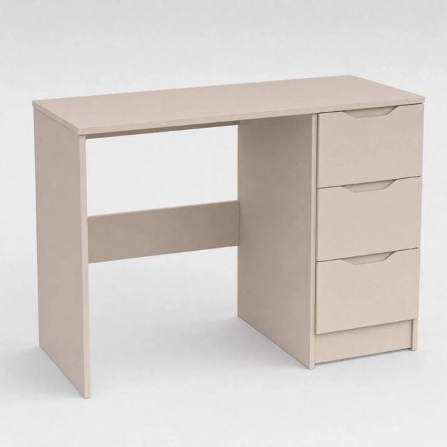 Havendro Matt Putty 3 Drawer Vanity Dressing Table Home Office in Beige - image 1