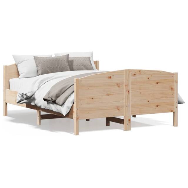 Berkfield Home Bed Frame without Mattress 120x190 cm Small Double Solid Wood Pine in Light Tan - image 1