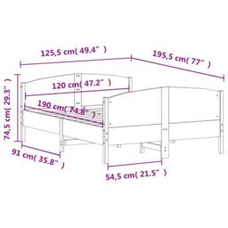 Berkfield Home Bed Frame without Mattress 120x190 cm Small Double Solid Wood Pine in Light Tan - thumbnail 9