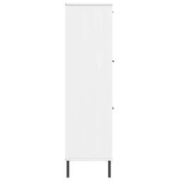 Berkfield Home Bookcase with Metal Legs White 90x35x128.5 cm Solid Wood OSLO - thumbnail 6