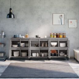 Berkfield Home Sideboards 3 pcs Grey Sonoma 60x35x70 cm Engineered Wood - Size: 60 x 35 x 70 cm - thumbnail 3